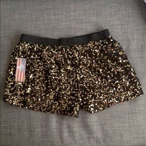 NEW sparkle glitter shorts sz L